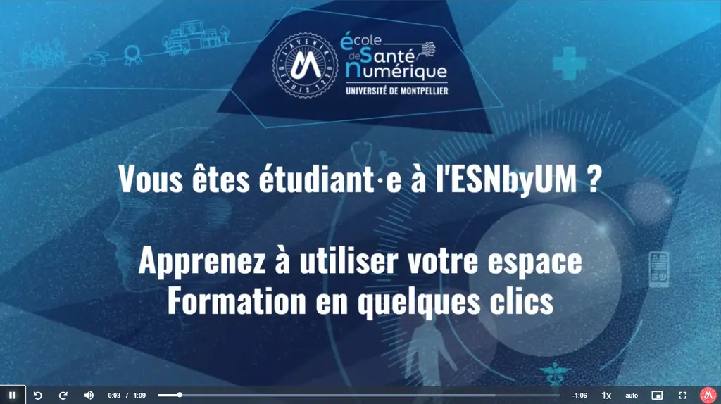 titre vidéo demonstratif espace cours étudiants